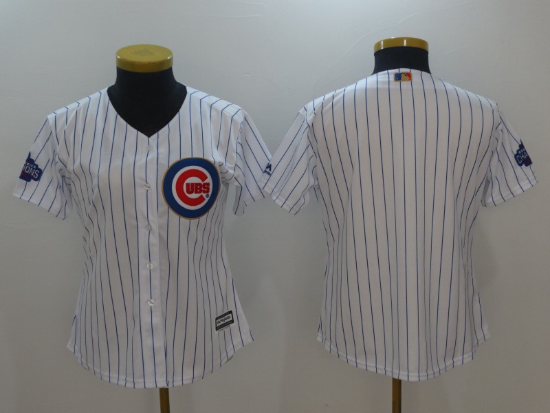 Women's Chicago Cubs ACTIVE PLAYER Custom White 2016 Champions Patch Cool Base Stitched Baseball Jersey